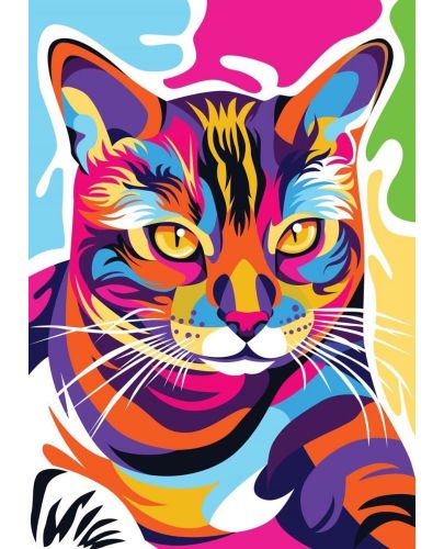 Пъзел Nova puzzle от 1000 части - Многоцветна котка - 2